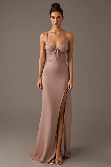Sunset Spaghetti Straps Robe de soirée fourreau avec fente